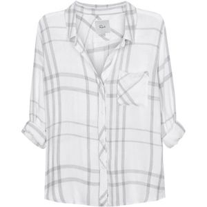 Rails Hunter Plaid White & Grey Button Down